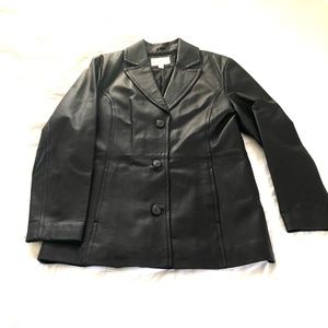 Worthington Black Leather Jacket Size Large